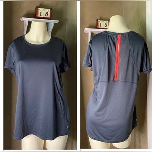 Danskin Now Semi-Fitted Grey Workout T-Shirt - Women's X Large (16-18)